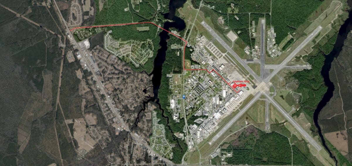 Aerial view of MCAS Cherry Point, North Carolina